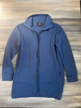 MPG Women's Navy Blue Ribbed Full-Zip Jacket